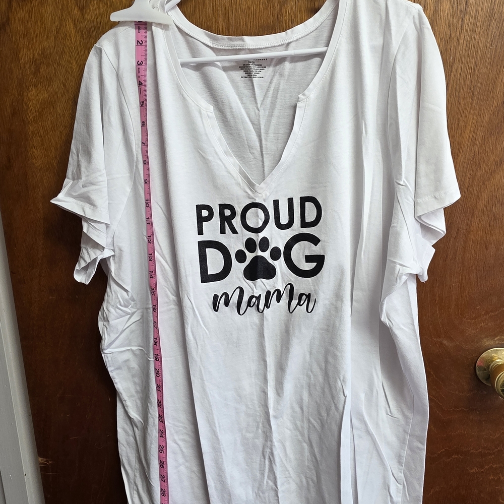 Lane Bryant White Tee with Black 'Proud Dog Mama' Graphic